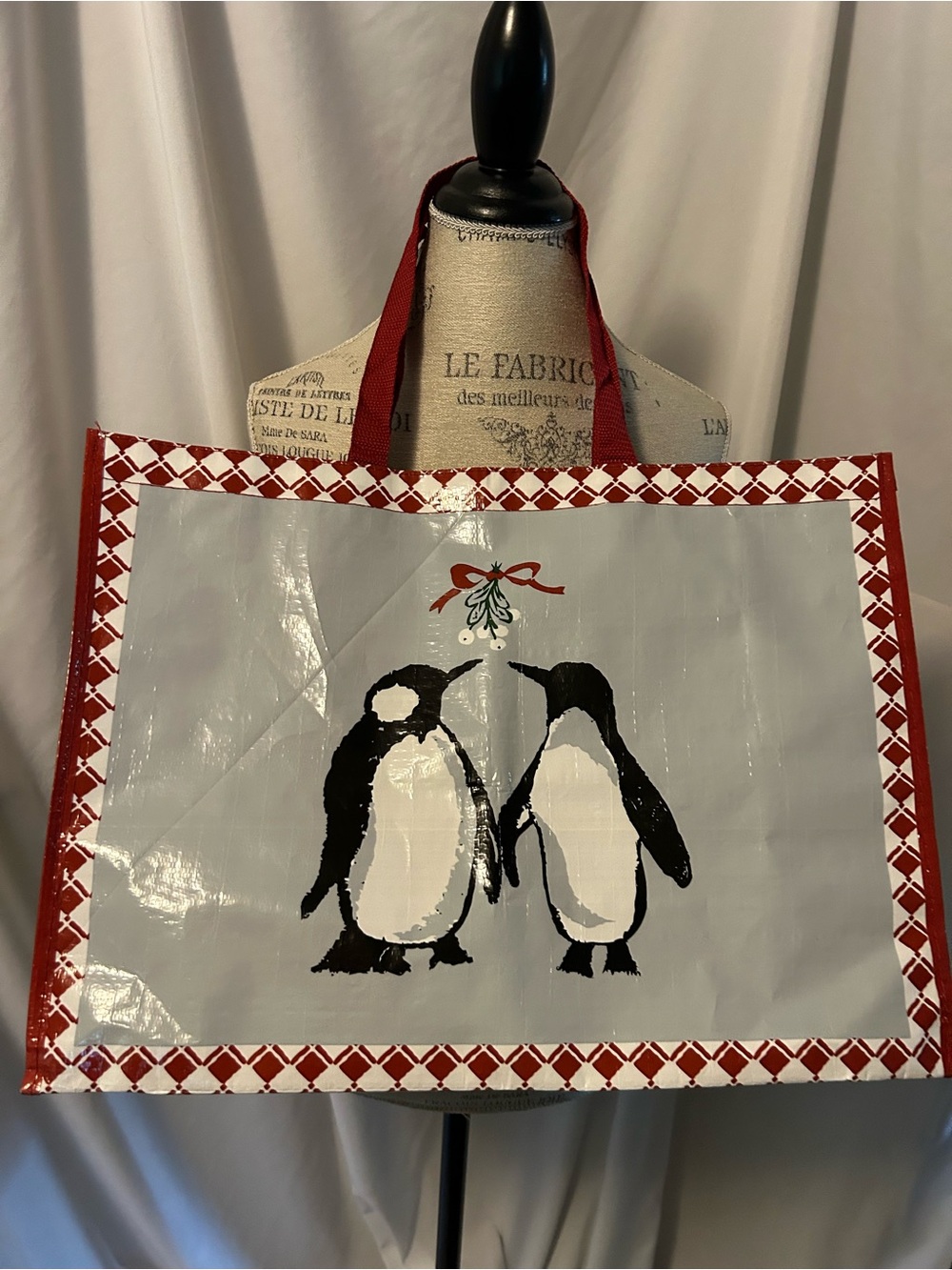 Vera Bradley Penguin Print Holiday Tote Bag - Red Accents